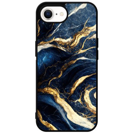Gyönyörű kék és arany márvány mintás iPhone 16e tok