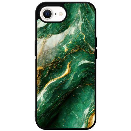 Smaragd zöld és arany márvány mintás  iPhone 16e tok
