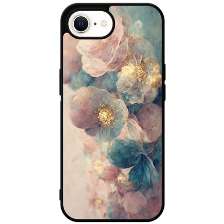 Pasztel rózsaszín és kék virágos Art iPhone 16e tok