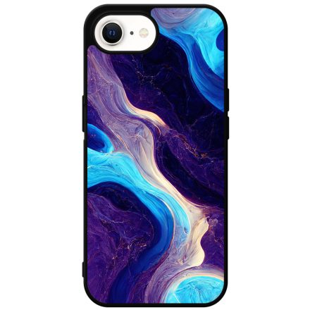 A kék és lila árnyalatai márvány mintás iPhone 16e tok