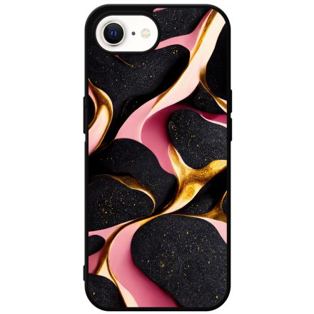 Fekete-Lila és arany mintás Art iPhone 16e tok
