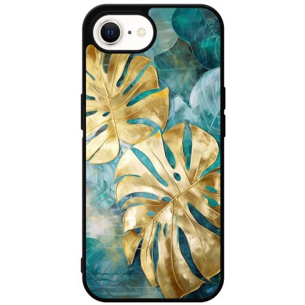 Gyönyörű kék aranyló levelek Art iPhone 16e tok