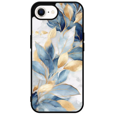 Gyönyörű kék és arany leveles Art iPhone 16e tok