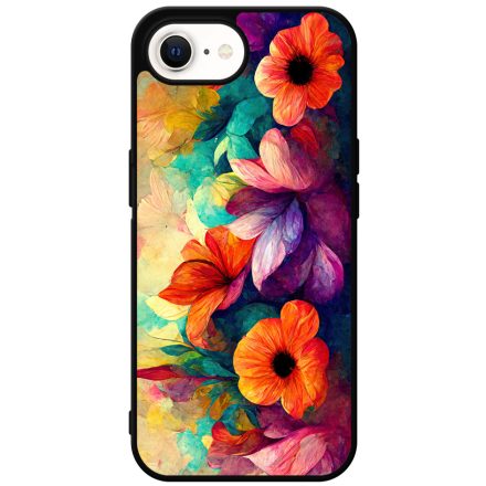 Festett hatású színes virágos Art iPhone 16e tok