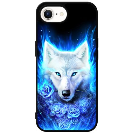 Farkas kék rózsával iPhone 16e tok
