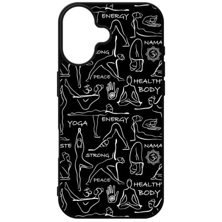 Black Line Art Joga iPhone szilikon tok