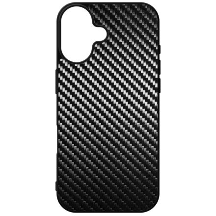 Ezüst karbon fiber mintás iPhone szilikon tok