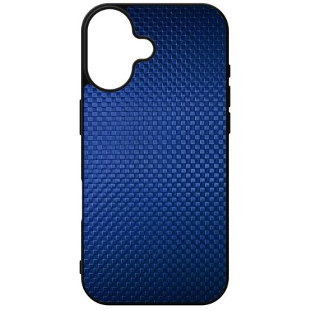 Gyönyörű kék karbon fiber mintás iPhone szilikon tok