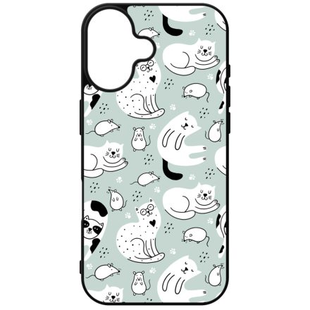 Tündéri macska-egér mintás iPhone szilikon tok