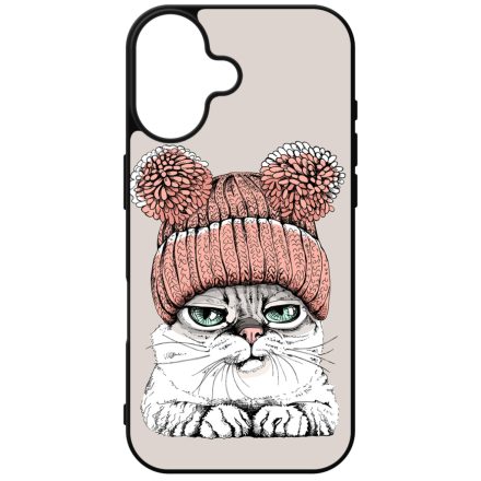 Cuki sapkás cica iPhone szilikon tok
