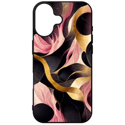 Aranyló fekete-pink márvány mintás iPhone szilikon tok
