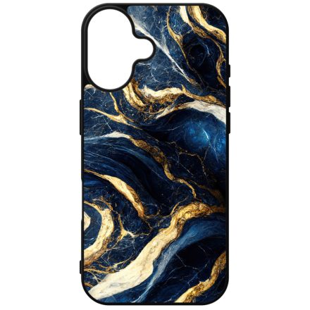 Gyönyörű kék és arany márvány mintás iPhone szilikon tok