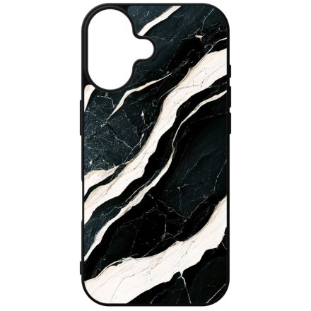 Trendi fekete-fehér márvány mintás iPhone szilikon tok