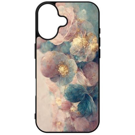Pasztel rózsaszín és kék virágos Art iPhone szilikon tok