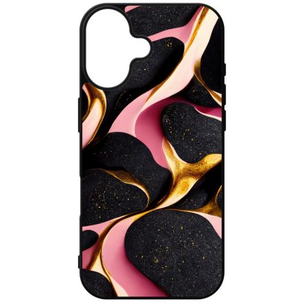 Fekete-Lila és arany mintás Art iPhone szilikon tok