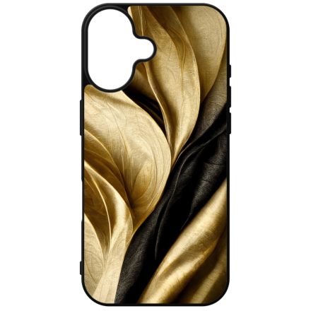 Fekete-arany mintás szatén hatású Art iPhone szilikon tok