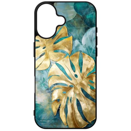 Gyönyörű kék aranyló levelek Art iPhone szilikon tok