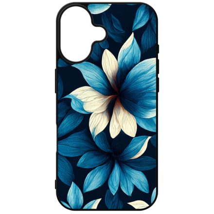 Szépséges kék virágos Art iPhone szilikon tok