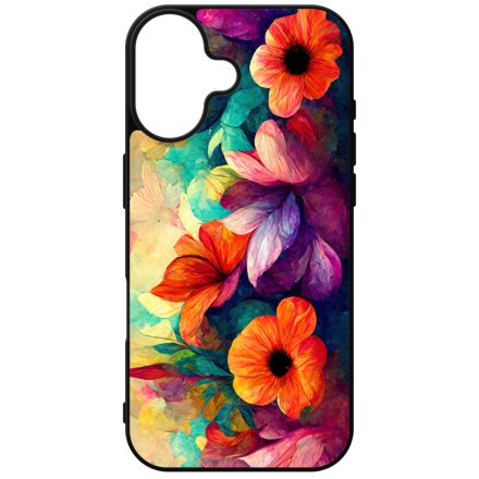 Festett hatású színes virágos Art iPhone szilikon tok