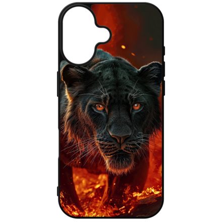 Fekete oroszlán iPhone szilikon tok
