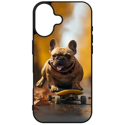 Francia bulldog gördeszkán iPhone szilikon tok