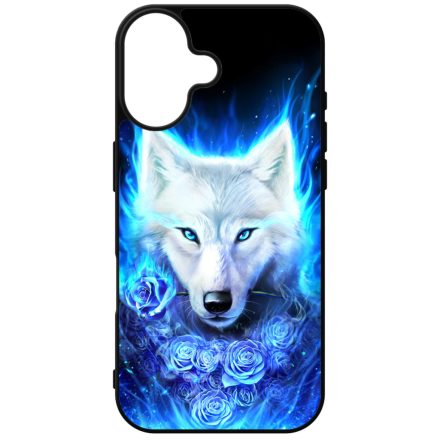 Farkas kék rózsával iPhone szilikon tok