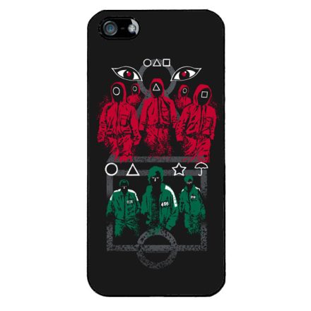 Squid Game fegyorok es a jatekosok iPhone 5-5s-SE (2016) tok