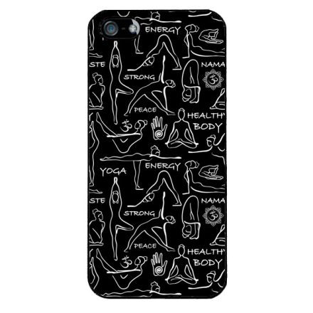 Black Line Art Joga iPhone 5-5s-SE (2016) tok