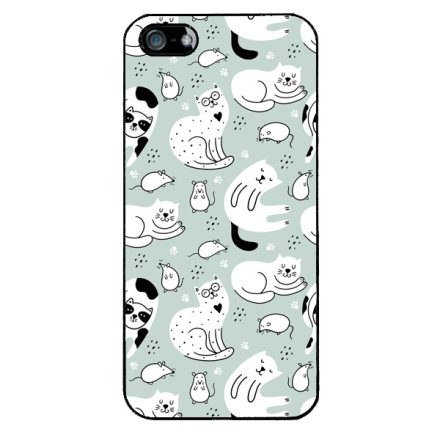 Tündéri macska-egér mintás iPhone 5-5s-SE (2016) tok
