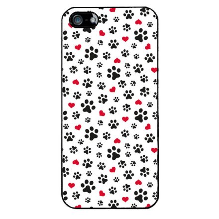 Szívecskés kutya mancs mintás iPhone 5-5s-SE (2016) tok