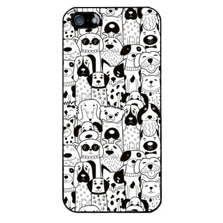 Aranyos kutya mintás iPhone 5-5s-SE (2016) tok