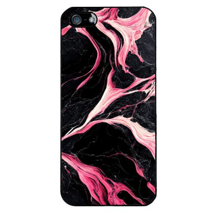 Gyönyörű fekete-pink márvány mintás iPhone 5-5s-SE (2016) tok