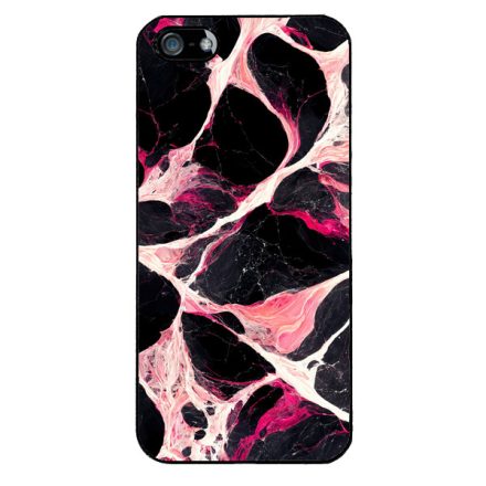 Különleges fekete-fehér és pink márvány mintás iPhone 5-5s-SE (2016) tok