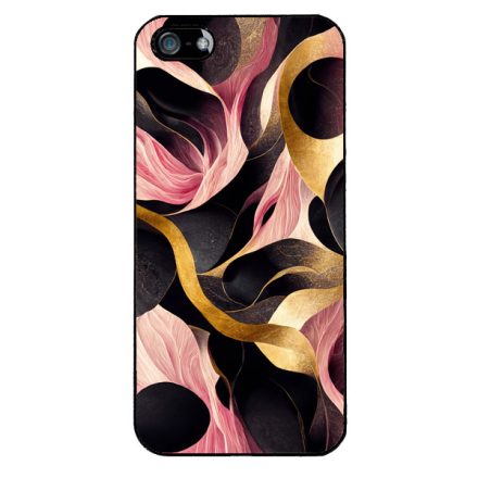 Aranyló fekete-pink márvány mintás iPhone 5-5s-SE (2016) tok