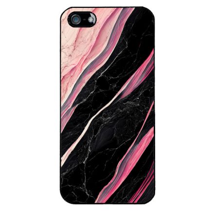 Luxury fekete-pink márvány mintás iPhone 5-5s-SE (2016) tok