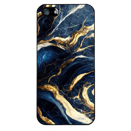 Gyönyörű kék és arany márvány mintás iPhone 5-5s-SE (2016) tok