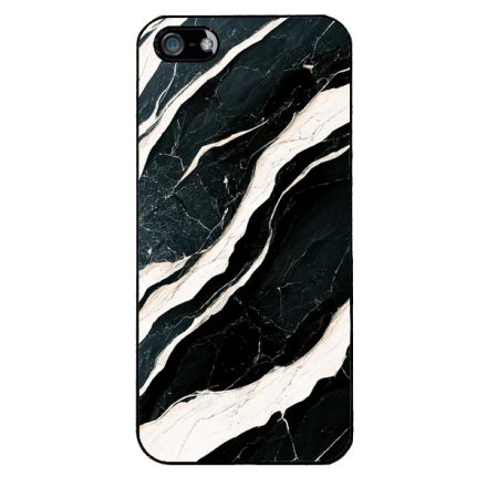 Trendi fekete-fehér márvány mintás iPhone 5-5s-SE (2016) tok