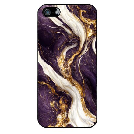 Szépséges lila-fehér és arany márvány mintás iPhone 5-5s-SE (2016) tok