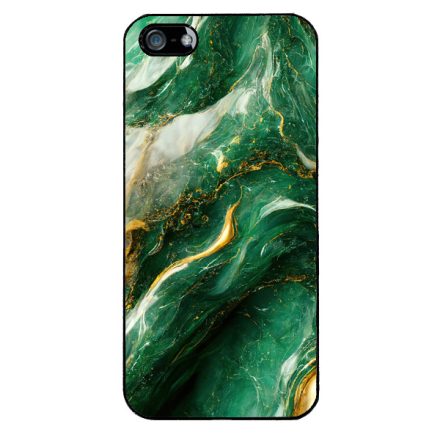 Smaragd zöld és arany márvány mintás iPhone 5-5s-SE (2016) tok