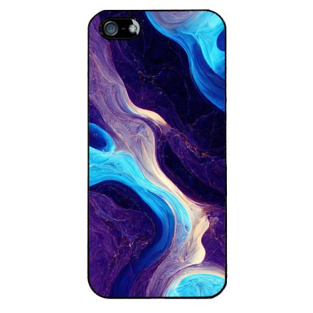 A kék és lila árnyalatai márvány mintás iPhone 5-5s-SE (2016) tok