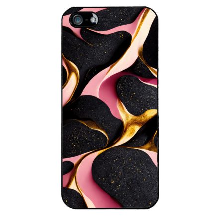 Fekete-Lila és arany mintás Art iPhone 5-5s-SE (2016) tok
