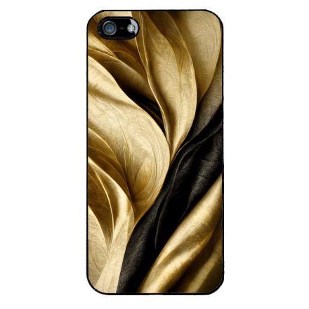 Fekete-arany mintás szatén hatású Art iPhone 5-5s-SE (2016) tok