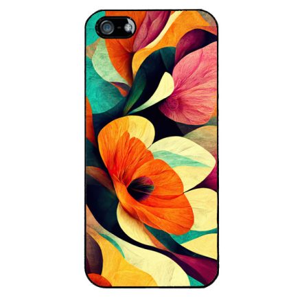 Absztrakt színes virágok Art iPhone 5-5s-SE (2016) tok