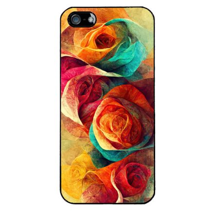 Absztrakt színes rózsák Art iPhone 5-5s-SE (2016) tok