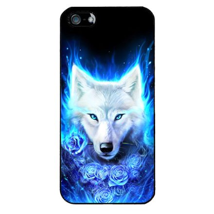 Farkas kék rózsával iPhone 5-5s-SE (2016) tok