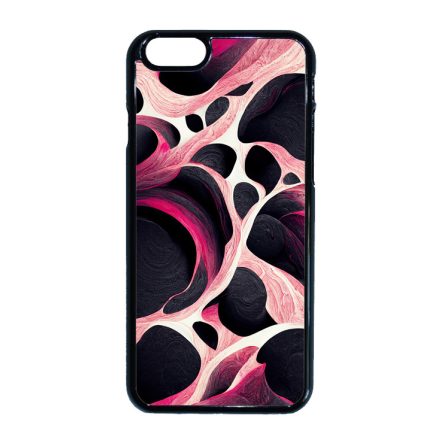 Gyönyörű fekete-fehér és pink márvány mintás iPhone 6-6s tok