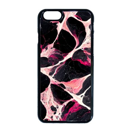 Különleges fekete-fehér és pink márvány mintás iPhone 6-6s tok