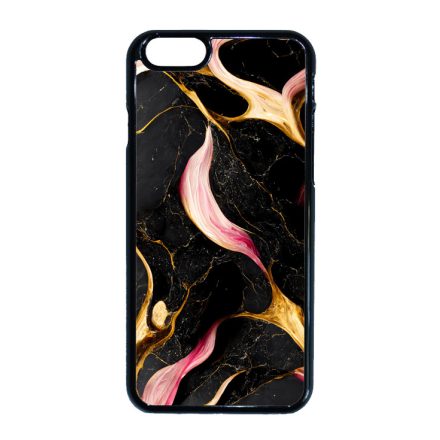 Különleges fekete-pink és arany márvány mintás iPhone 6-6s tok