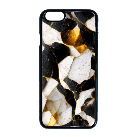Luxury fekete-fehér és arany márvány mintás iPhone 6-6s tok