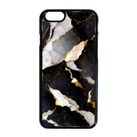 Különleges fekete-fehér és arany márvány mintás iPhone 6-6s tok